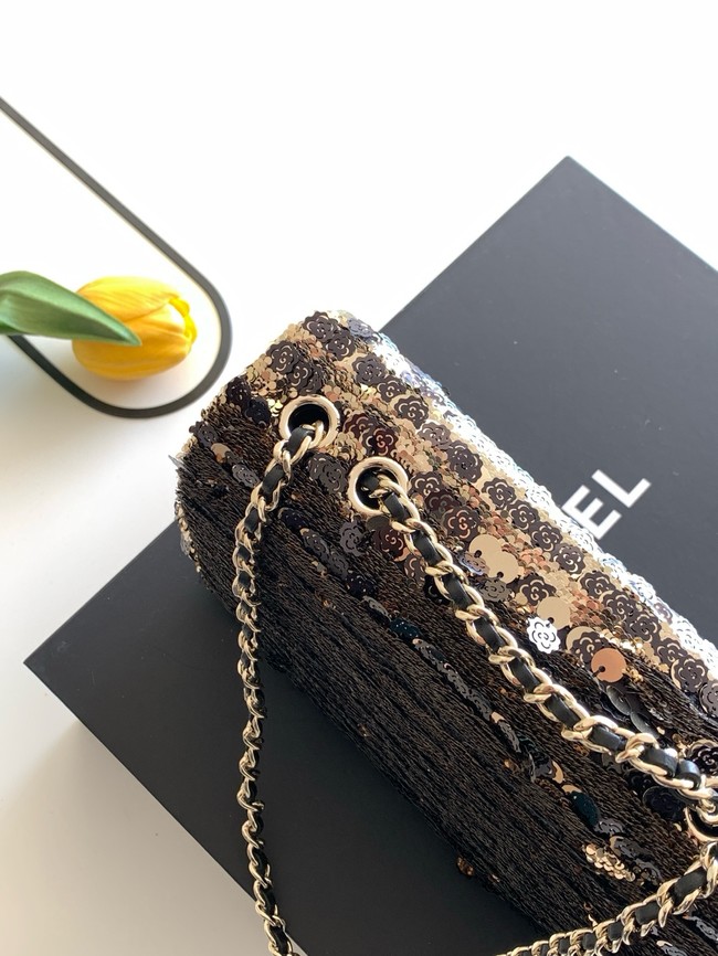 CHANEL Evening Bag AS4298 black&gold