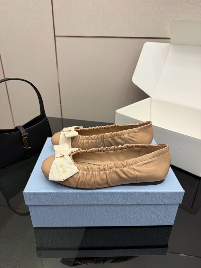 Prada Mordore nappa leather ballerinas with bow 55723-5