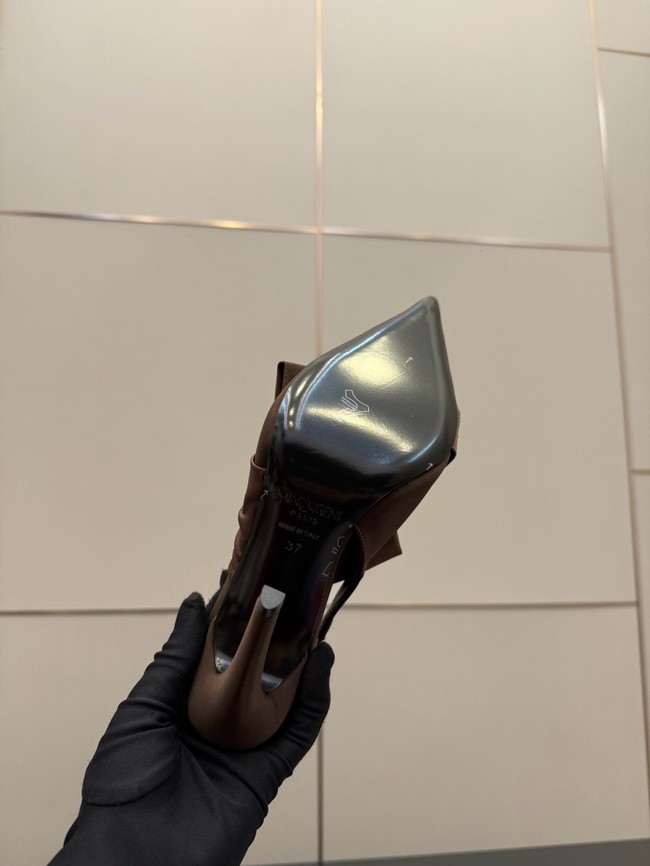 Saint Laurent AMALIA slingback pumps in satin crepe Heel 10.5CM 55726-5