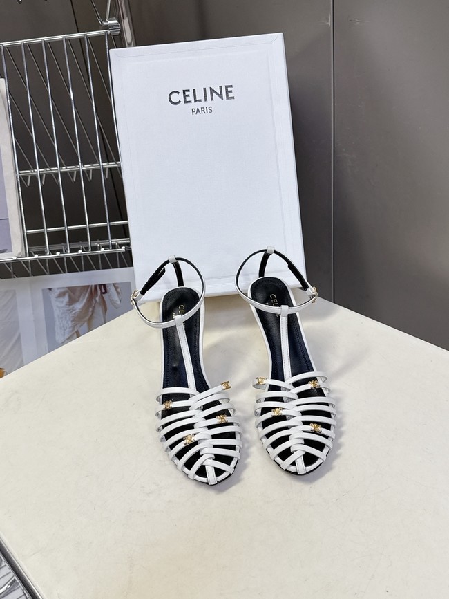 CELINE CAGE STRAPPY SANDAL IN LAMINATED LAMBSKIN 36657-2