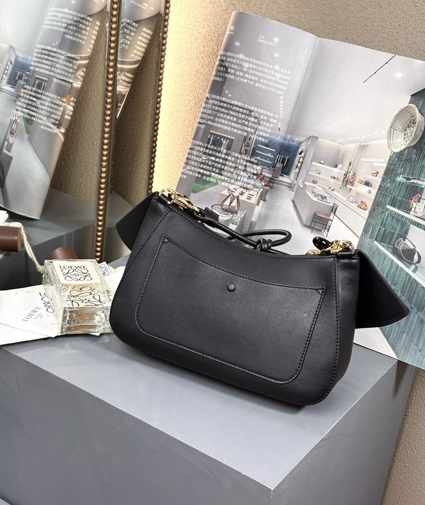 Loewe Ola Original Leather Fashion Handbag L53012 Black