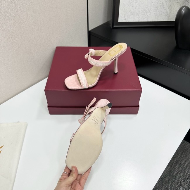 Dior Heeled Sandal with JAdior Straps Embroidered Cotton KCO538NV-1