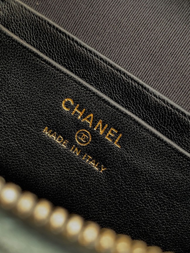 CHANEL Vanity with Chain AP5186 black&green