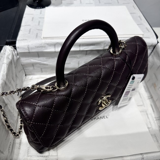 Chanel Maxi Flap Bag With Top Handle AS6091 dark brown