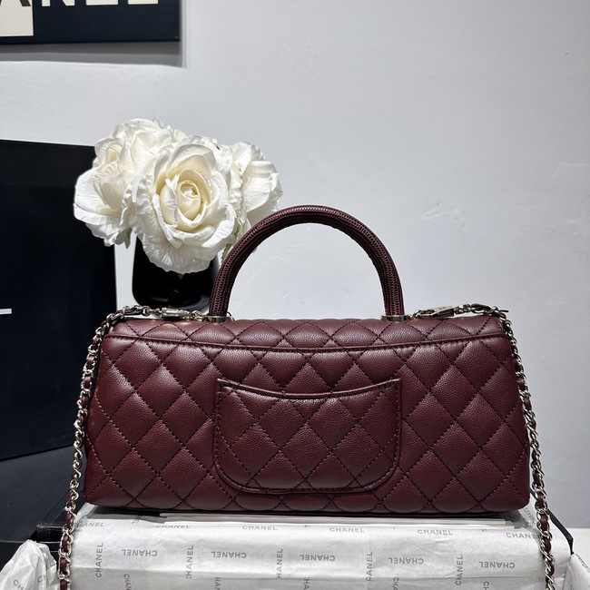 Chanel Maxi Flap Bag With Top Handle AS6091 wine red