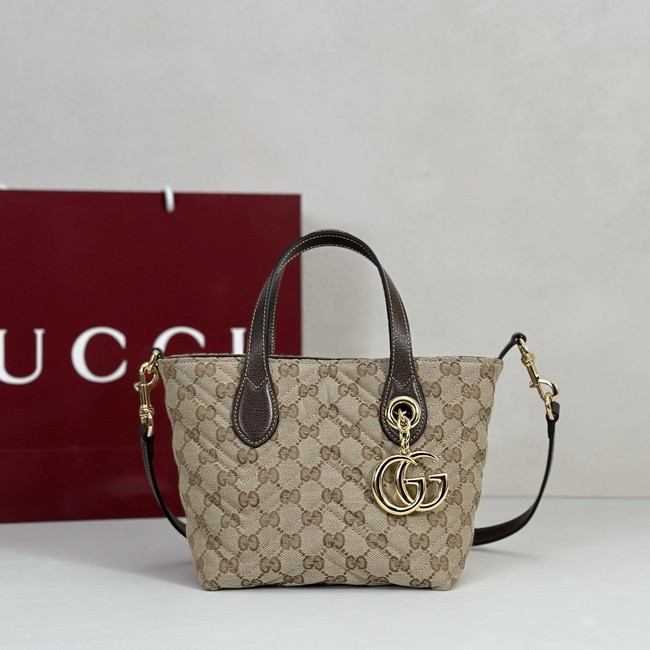 Gucci GG Marmont small tote bag GG canvas 855391 brown