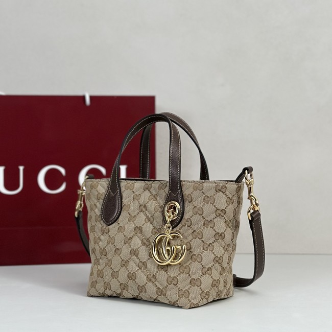 Gucci GG Marmont small tote bag GG canvas 855391 brown