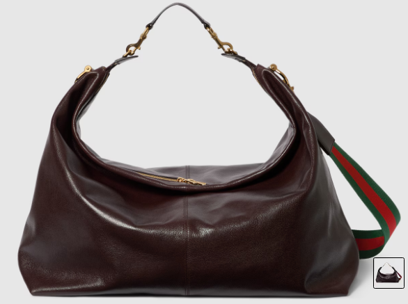 Gucci Brera large crossbody bag 864485 dark brown leather
