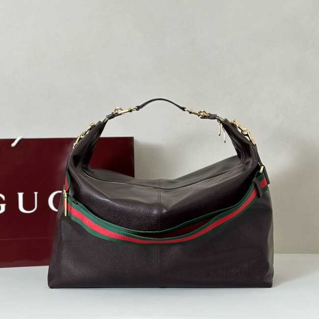 Gucci Brera large crossbody bag 864485 dark brown leather