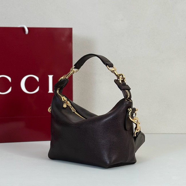 Gucci Brera small crossbody bag 871595 dark brown leather