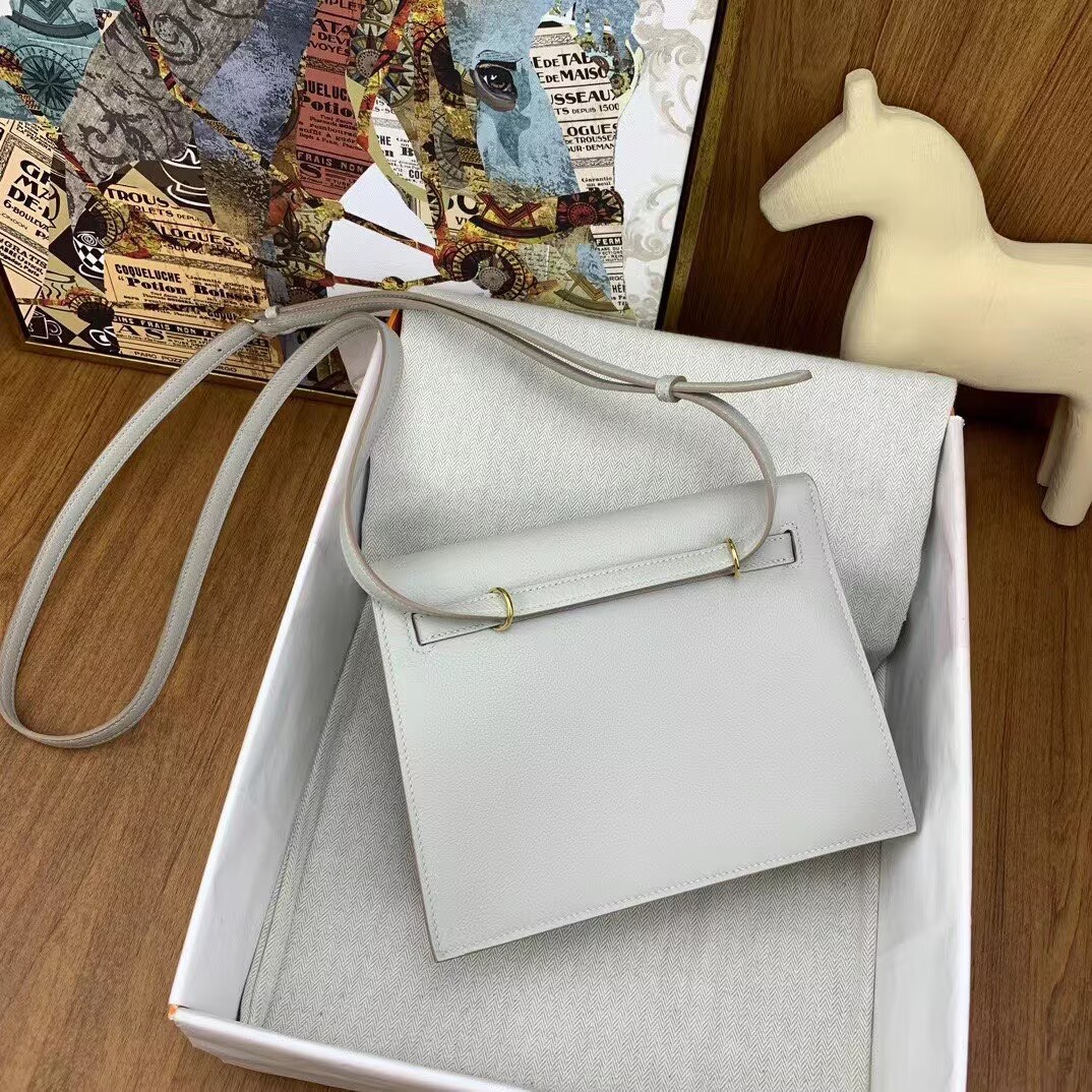 Hermes Kelly Danse Original Evercolor Leather 22CM KL22 Light Gold-Tone