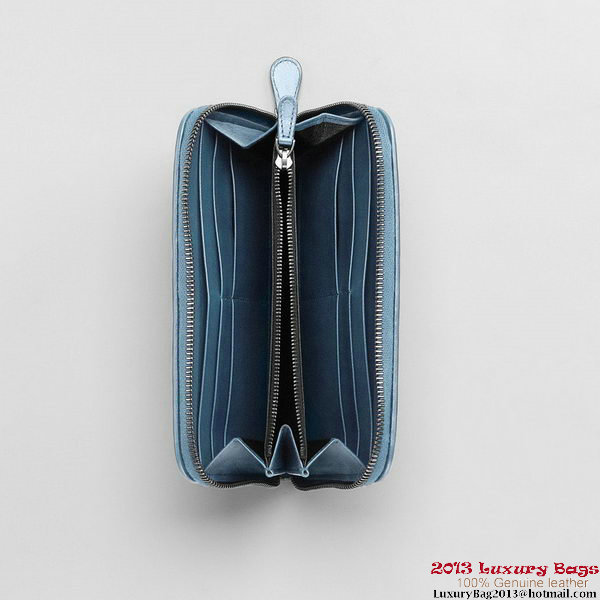 Bottega Veneta 114076 V001N 4803 Intrecciato Nappa Zip Around Wallet Cadet