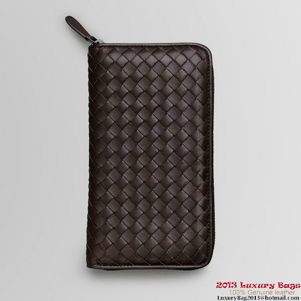 Bottega Veneta 275064 V001N 2040 Intrecciato Nappa Zip Around Wallet Ebano Bottega Veneta 275064 V001N 2040 Intrecciato Nappa Zip Around Wallet Ebano