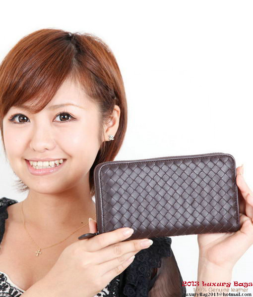 Bottega Veneta 275064 V001N 2040 Intrecciato Nappa Zip Around Wallet Ebano Bottega Veneta 275064 V001N 2040 Intrecciato Nappa Zip Around Wallet Ebano