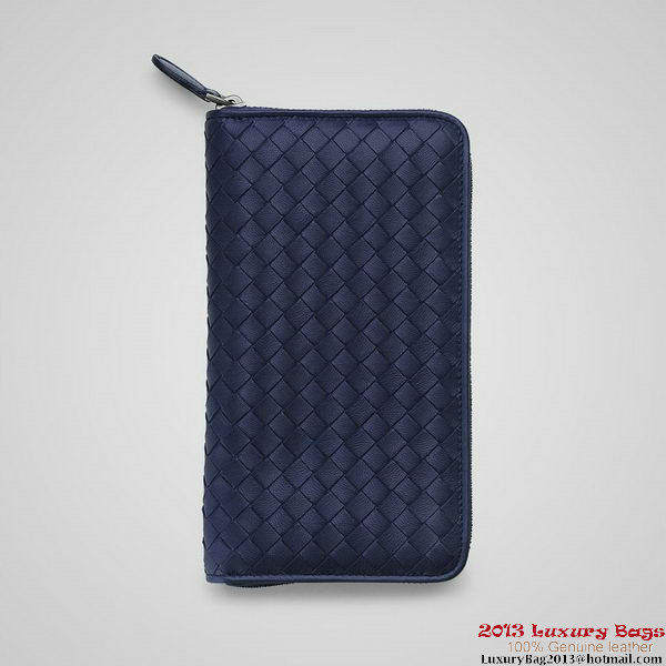Bottega Veneta 275064 V001N 4207 Intrecciato Nappa Zip Around Wallet Indigo Blu Bottega Veneta 275064 V001N 4207 Intrecciato Nappa Zip Around Wallet Indigo Blu
