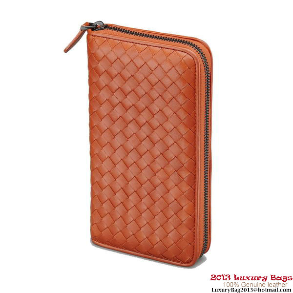Bottega Veneta 275064 V001N 6314 Intrecciato Nappa Zip Around Wallet Rust