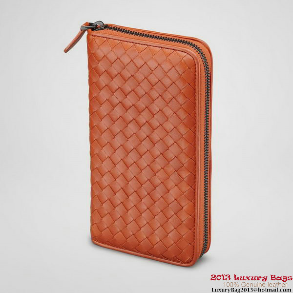 Bottega Veneta 275064 V001N 6314 Intrecciato Nappa Zip Around Wallet Rust Bottega Veneta 275064 V001N 6314 Intrecciato Nappa Zip Around Wallet Rust