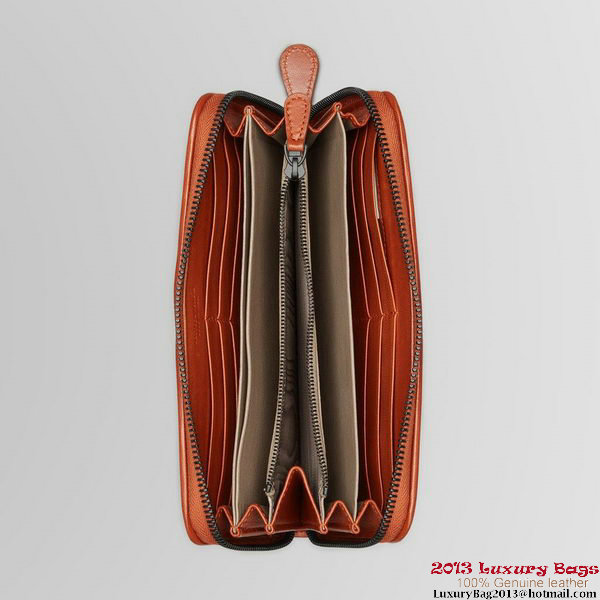Bottega Veneta 275064 V001N 6314 Intrecciato Nappa Zip Around Wallet Rust Bottega Veneta 275064 V001N 6314 Intrecciato Nappa Zip Around Wallet Rust