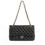 Chanel 2.55 Series Flap Bag 1112 Black Leather Golden Hardware Chanel 2.55 Series Flap Bag 1112 Black Leather Golden Hardware