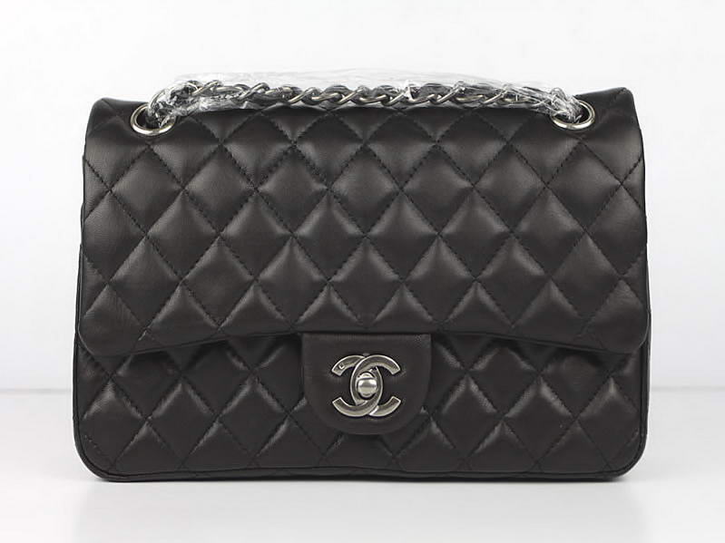 Chanel 2.55 Series Original Leather Flap Bag A01112 Black Silver Chanel 2.55 Series Original Leather Flap Bag A01112 Black Silver
