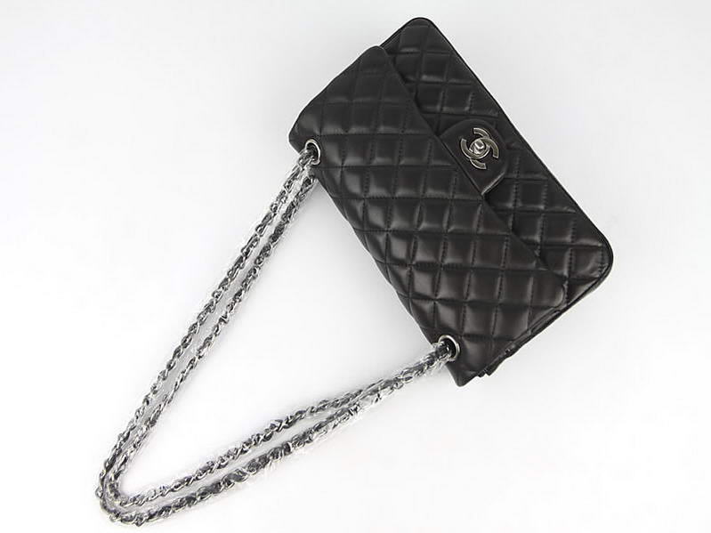 Chanel 2.55 Series Original Leather Flap Bag A01112 Black Silver Chanel 2.55 Series Original Leather Flap Bag A01112 Black Silver