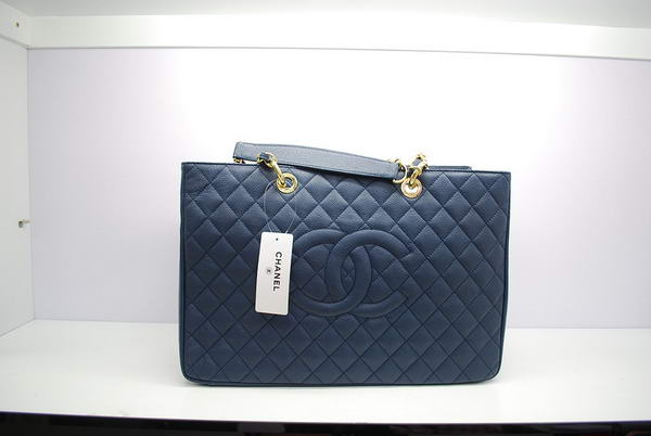 Chanel A37001 GST Dark Blue Caviar Leather Large Coco Shopper Bag Gold Chanel A37001 GST Dark Blue Caviar Leather Large Coco Shopper Bag Gold