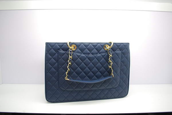 Chanel A37001 GST Dark Blue Caviar Leather Large Coco Shopper Bag Gold Chanel A37001 GST Dark Blue Caviar Leather Large Coco Shopper Bag Gold