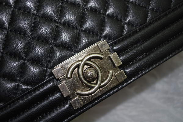 Chanel Boy Flap Shoulder Bag A30171 Black Sheepskin Leather Chanel Boy Flap Shoulder Bag A30171 Black Sheepskin Leather