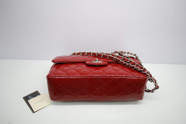 Chanel Jumbo Double Flaps Bag A36097 Red Original Patent Leather Silver Chanel Jumbo Double Flaps Bag A36097 Red Original Patent Leather Silver