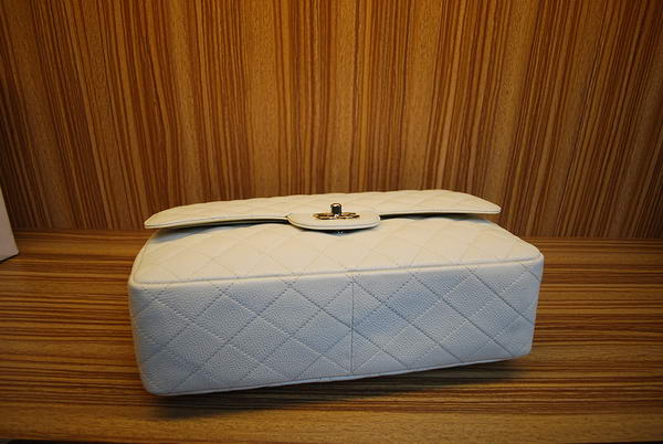 Chanel Jumbo Double Flaps Bag A36097 White Original Caviar Leather Silver Chanel Jumbo Double Flaps Bag A36097 White Original Caviar Leather Silver