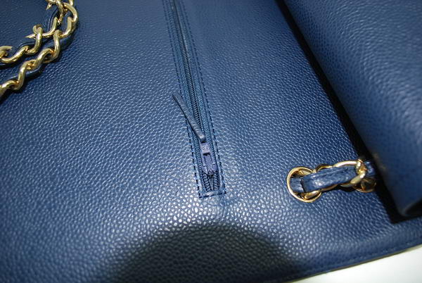 Chanel Maxi Double Flaps Bag A36098 Blue Original Caviar Leather Gold Chanel Maxi Double Flaps Bag A36098 Blue Original Caviar Leather Gold