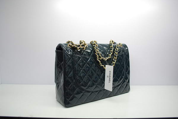 Chanel Maxi Double Flaps Bag A36098 Royalblue Original Patent Leather Gold Chanel Maxi Double Flaps Bag A36098 Royalblue Original Patent Leather Gold