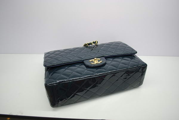 Chanel Maxi Double Flaps Bag A36098 Royalblue Original Patent Leather Gold Chanel Maxi Double Flaps Bag A36098 Royalblue Original Patent Leather Gold