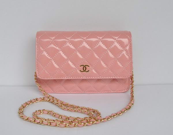 Chanel Patent Leather Flap Bag A33814 Pink Gold Chanel Patent Leather Flap Bag A33814 Pink Gold