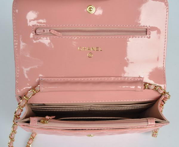Chanel Patent Leather Flap Bag A33814 Pink Gold Chanel Patent Leather Flap Bag A33814 Pink Gold