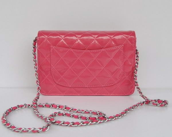 Top Quality Chanel A33814 Peach Patent Leather Flap Bag Silver Top Quality Chanel A33814 Peach Patent Leather Flap Bag Silver