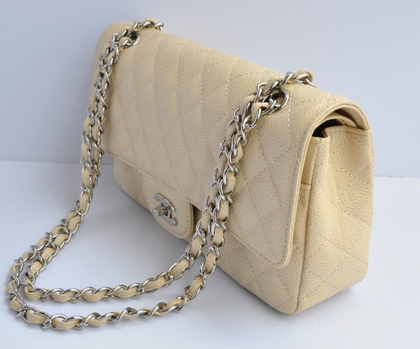 Chanel 2.55 Quilted Flap Bag 1112 Beige with Silver Hardware Chanel 2.55 Quilted Flap Bag 1112 Beige with Silver Hardware