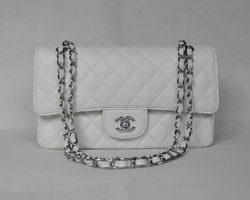 Chanel 2.55 Quilted Flap Bag 1112 White with Silver Hardware Chanel 2.55 Quilted Flap Bag 1112 White with Silver Hardware