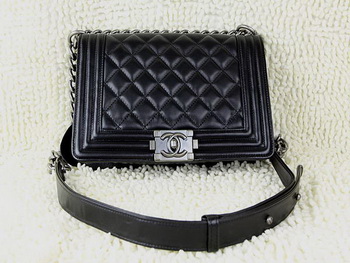 Hot Style Chanel A67025 Le Boy Flap Shoulder Bag In Black Sheepskin Leather Hot Style Chanel A67025 Le Boy Flap Shoulder Bag In Black Sheepskin Leather