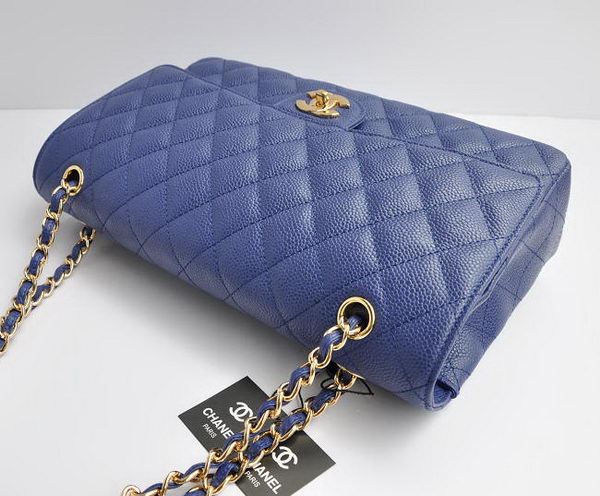 Chanel Classic 2.55 Series Blue Caviar Golden Chain Quilted Flap Bag 1113 Chanel Classic 2.55 Series Blue Caviar Golden Chain Quilted Flap Bag 1113