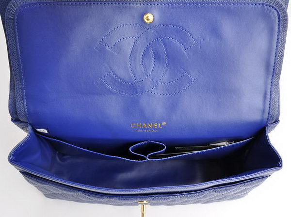 Chanel Classic 2.55 Series Blue Caviar Golden Chain Quilted Flap Bag 1113 Chanel Classic 2.55 Series Blue Caviar Golden Chain Quilted Flap Bag 1113