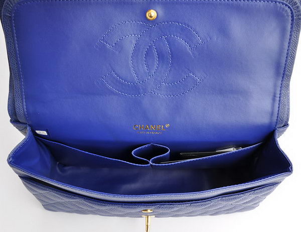 Chanel Classic 2.55 Series Blue Caviar Golden Chain Quilted Flap Bag 1113 Chanel Classic 2.55 Series Blue Caviar Golden Chain Quilted Flap Bag 1113