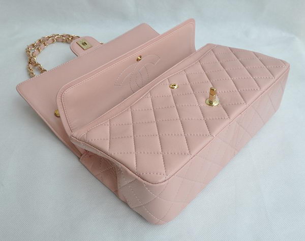 Chanel Classic 2.55 Series Pink Lambskin Golden Chain Quilted Flap Bag 1113 Chanel Classic 2.55 Series Pink Lambskin Golden Chain Quilted Flap Bag 1113