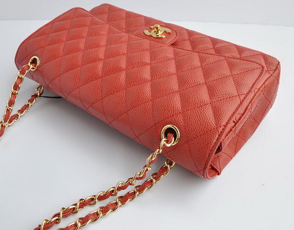 Chanel Classic 2.55 Series Red Caviar Golden Chain Quilted Flap Bag 1113 Chanel Classic 2.55 Series Red Caviar Golden Chain Quilted Flap Bag 1113