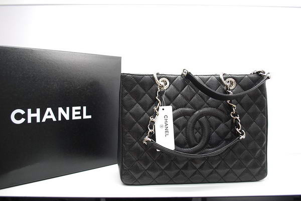 Chanel GST Caviar Leather Coco Bag A36092 Black Silver Chanel GST Caviar Leather Coco Bag A36092 Black Silver