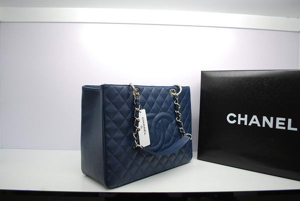 Chanel GST Caviar Leather Coco Bag A36092 Dark Blue Silver Chanel GST Caviar Leather Coco Bag A36092 Dark Blue Silver