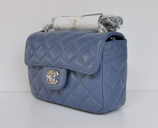 Cheap Chanel Classic mini Flap Bag 1115 Blue Sheepskin Silver Hardware Cheap Chanel Classic mini Flap Bag 1115 Blue Sheepskin Silver Hardware