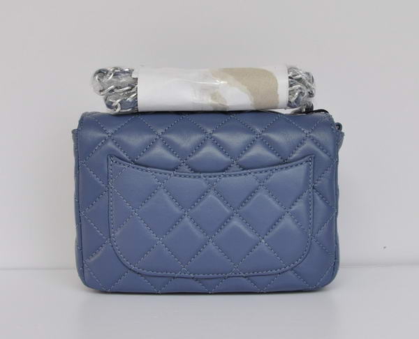 Cheap Chanel Classic mini Flap Bag 1115 Blue Sheepskin Silver Hardware Cheap Chanel Classic mini Flap Bag 1115 Blue Sheepskin Silver Hardware