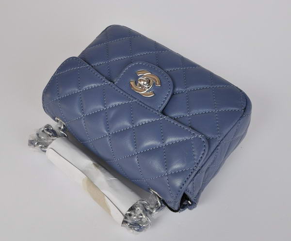 Cheap Chanel Classic mini Flap Bag 1115 Blue Sheepskin Silver Hardware Cheap Chanel Classic mini Flap Bag 1115 Blue Sheepskin Silver Hardware