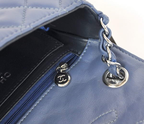 Cheap Chanel Classic mini Flap Bag 1115 Blue Sheepskin Silver Hardware Cheap Chanel Classic mini Flap Bag 1115 Blue Sheepskin Silver Hardware